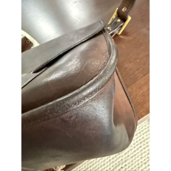 Vintage 1970s Coach Courier Pouch Shoulder Bag Mocha Dark Brown NYC - Picture 13 of 15